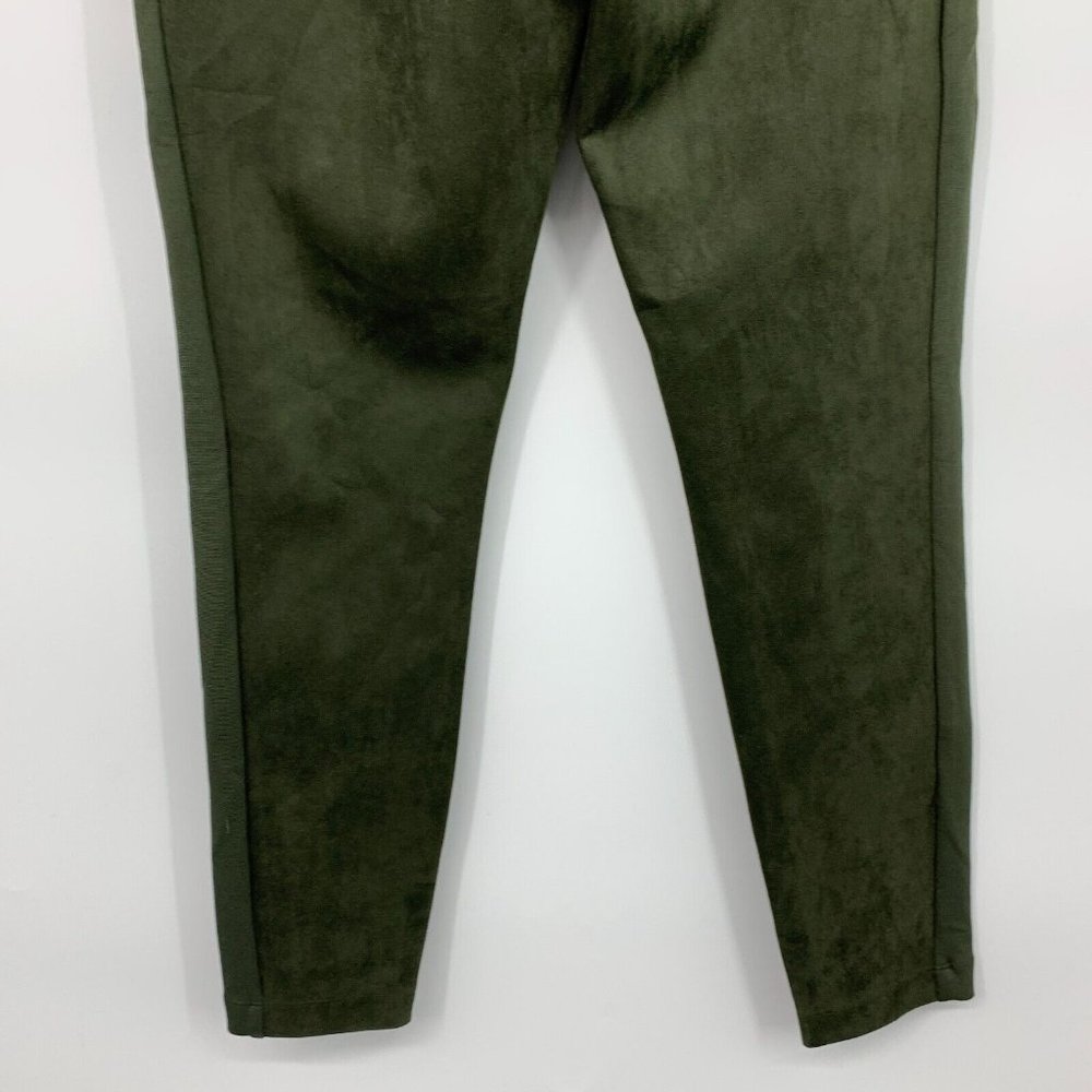 LOFT Leggings Green Faux Suede Zip Skinny Ankle Pull On - Picture 9 of 10